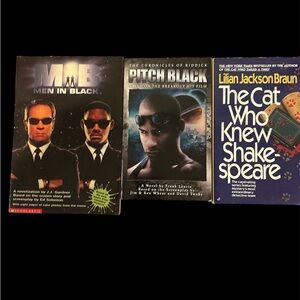 Men in Black, Pitch Black, and The Cat Who Knew Shakespeare Books